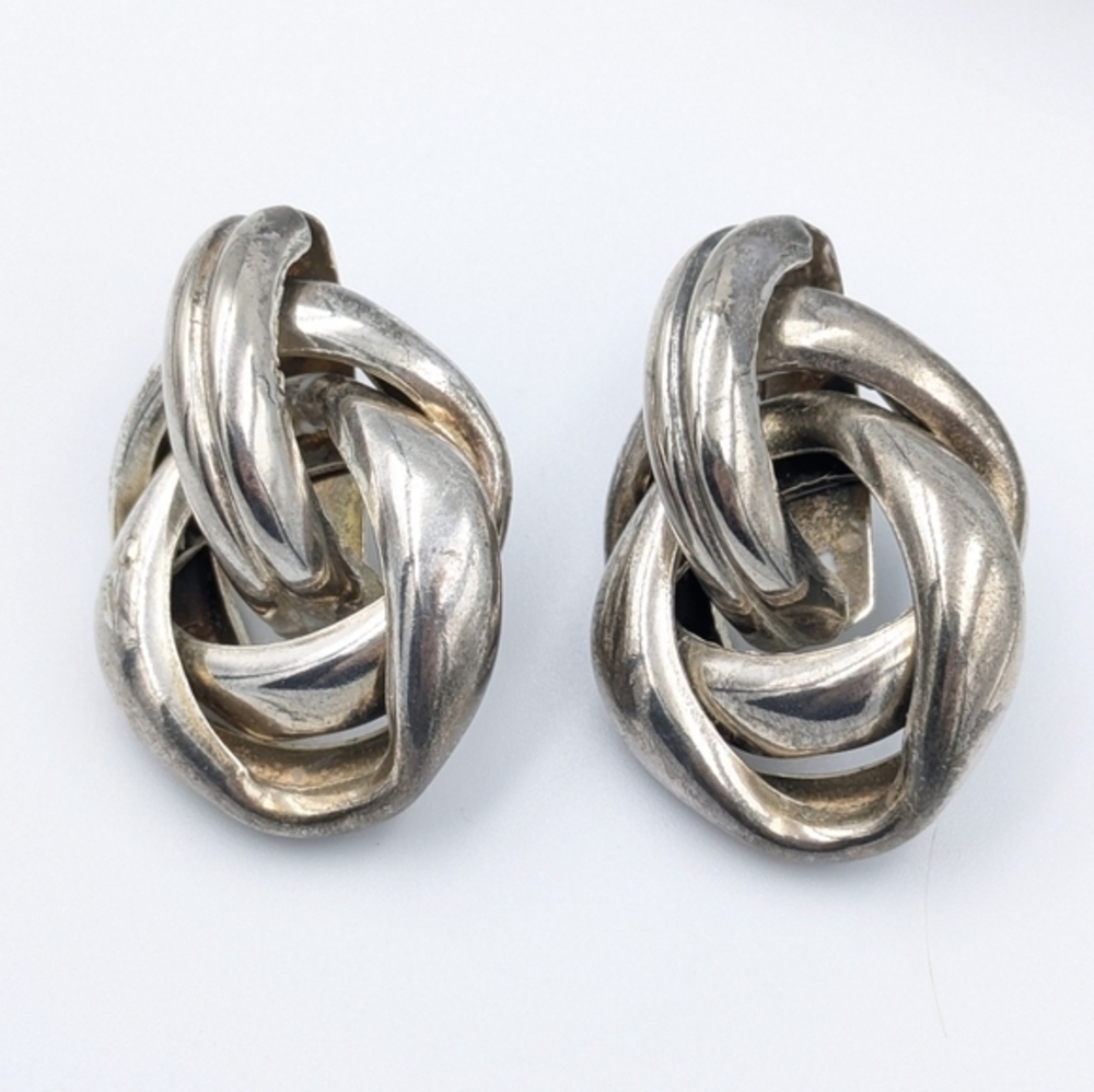 5/25$  Vintage metal heavy linked chain earrings